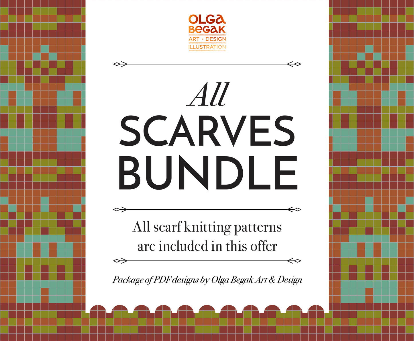 Fair Isle Scarves & Cowls Knitting Patterns Bundle • 7 Unique Nordic Designs