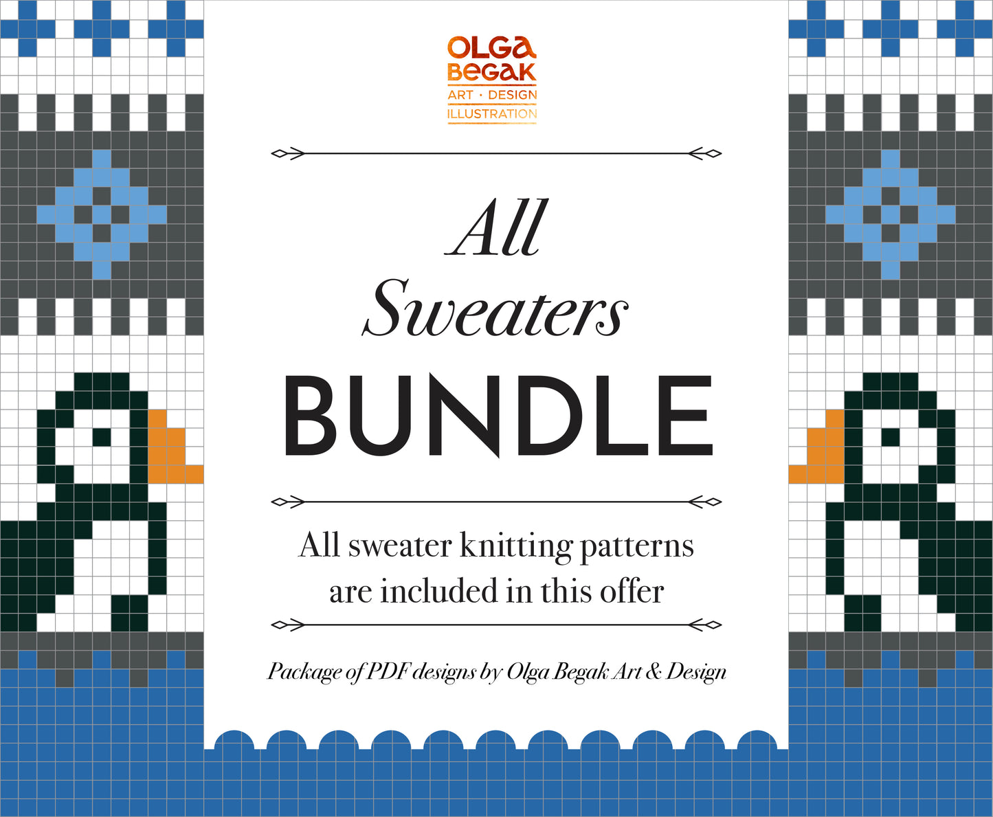 Icelandic Lopapeysa Sweaters Knitting Patterns Bundle — 12 Unique Designs