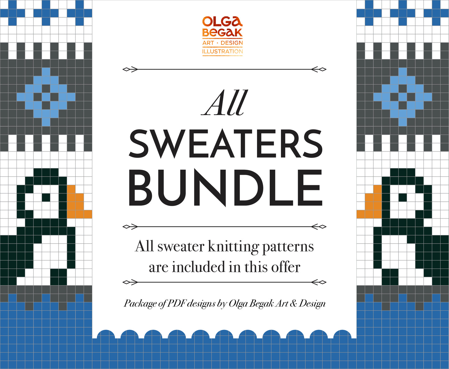 Icelandic Lopapeysa Sweaters Knitting Patterns Bundle • 15 Unique Pullover Designs