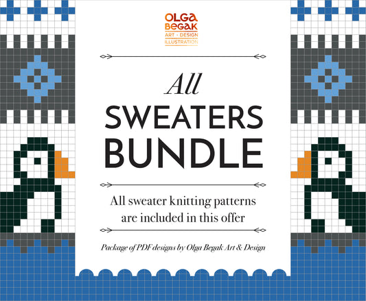 Icelandic Lopapeysa Sweaters Knitting Patterns Bundle • 15 Unique Pullover Designs