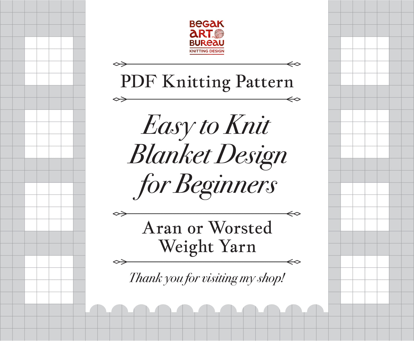 LELAND Baby Blanket Knitting Pattern in 4 Sizes