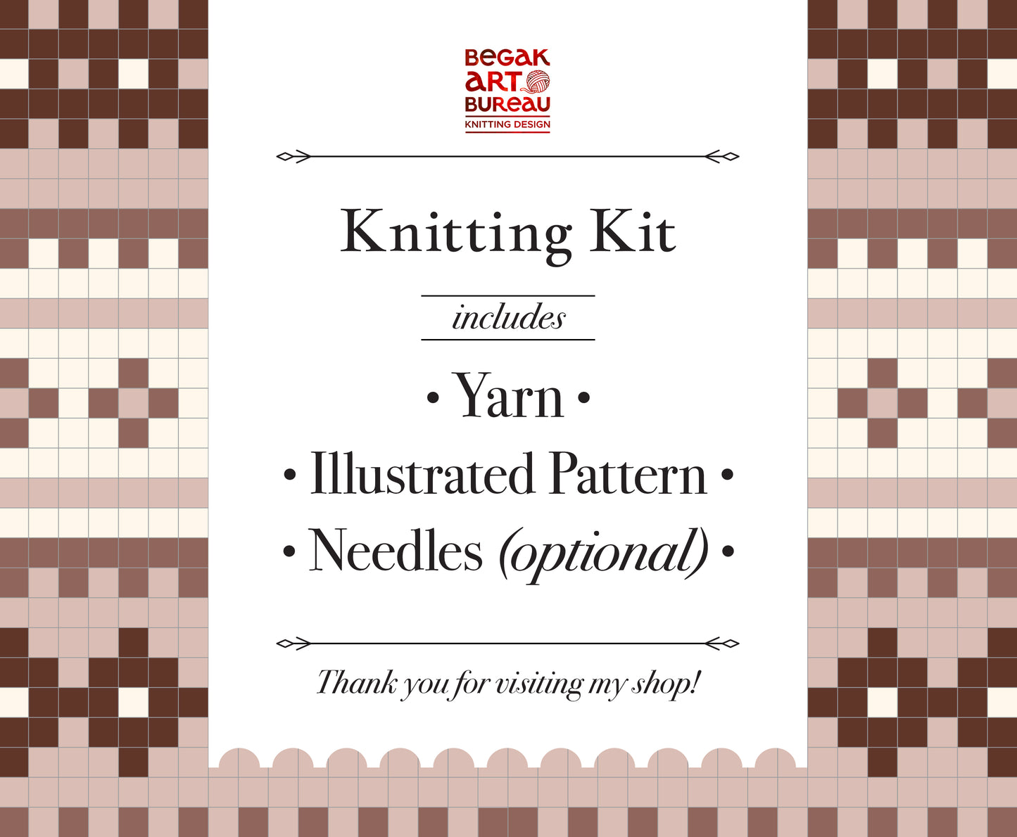 ROHUKÜLA Fair Isle Scarf DIY Knitting Kit with Alpaca Yarn