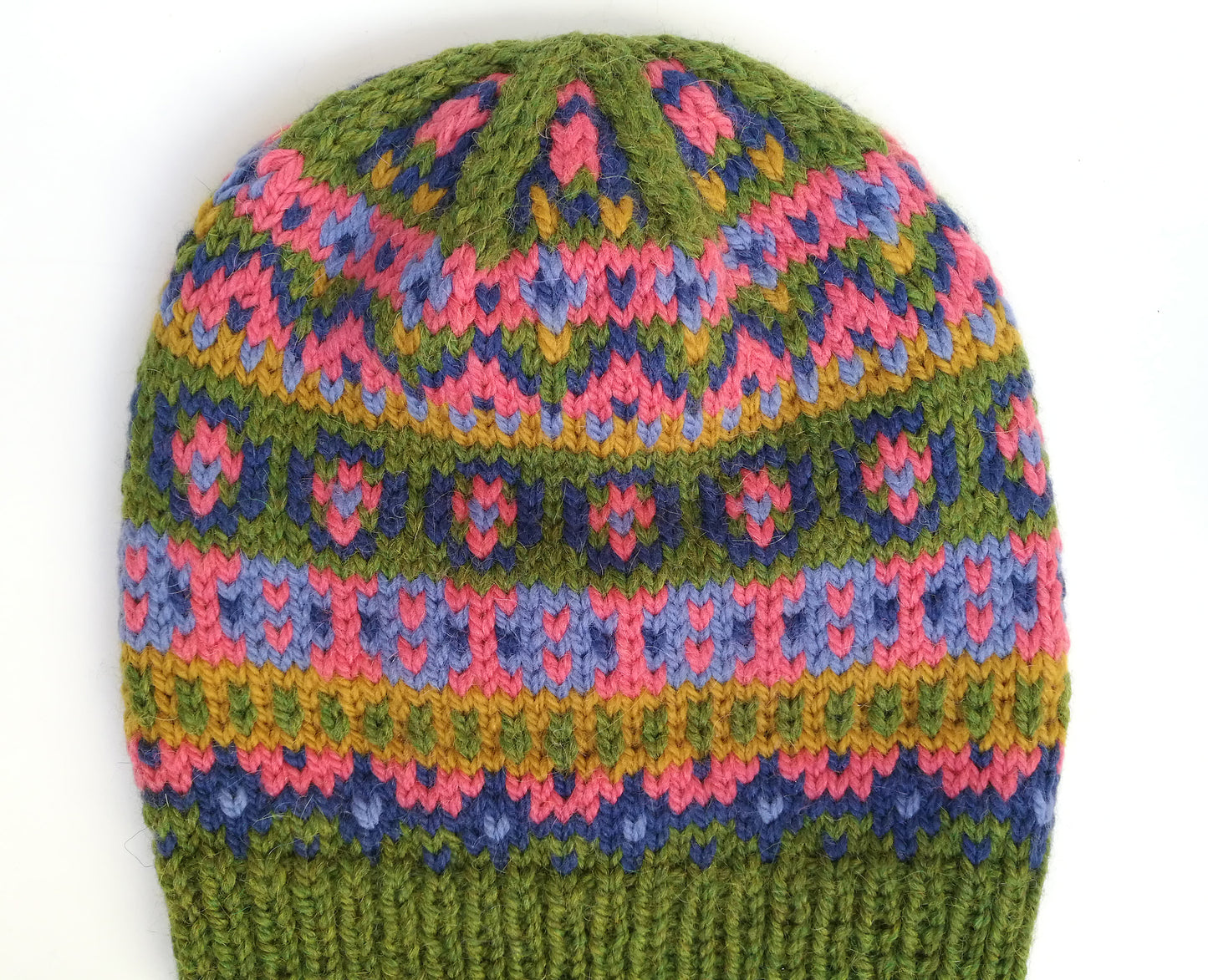 Hand-knitted Fair Isle hat in Bergen knitting pattern