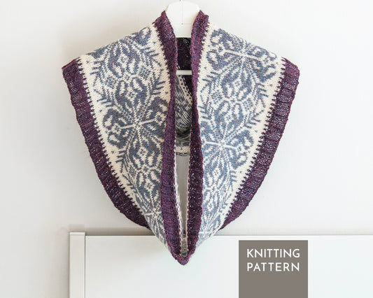 Strickmuster für Fair-Isle-Schal mit Schneeflocke