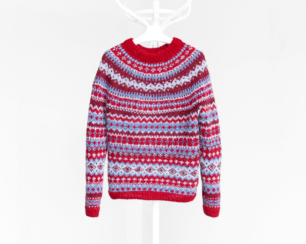 Foss Fair Isle Sweater Knitting Pattern • Striped Nordic Pullover (PDF)