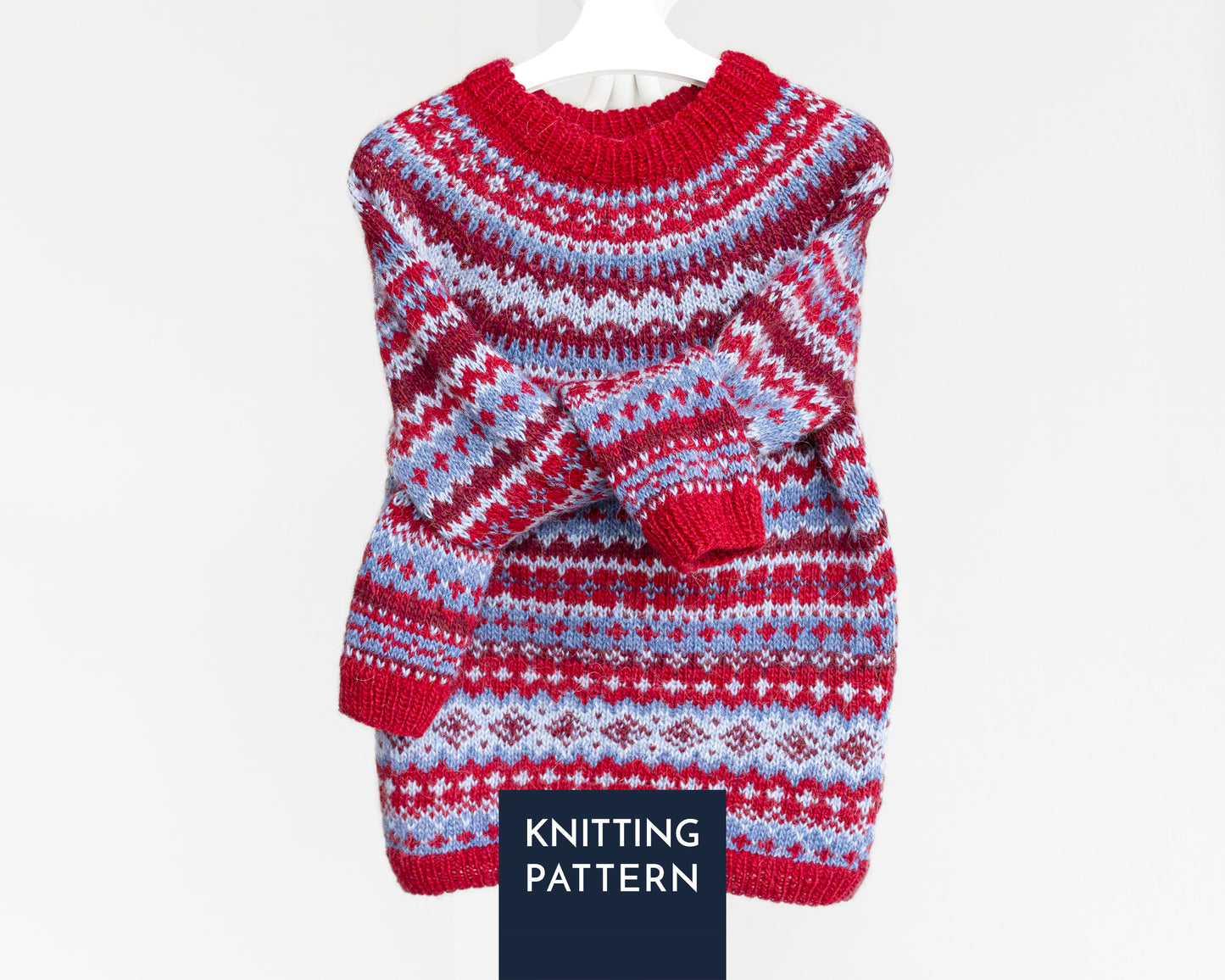 Icelandic Lopapeysa Sweater Knitting Pattern • Foss Striped Yoke Pullover (PDF)