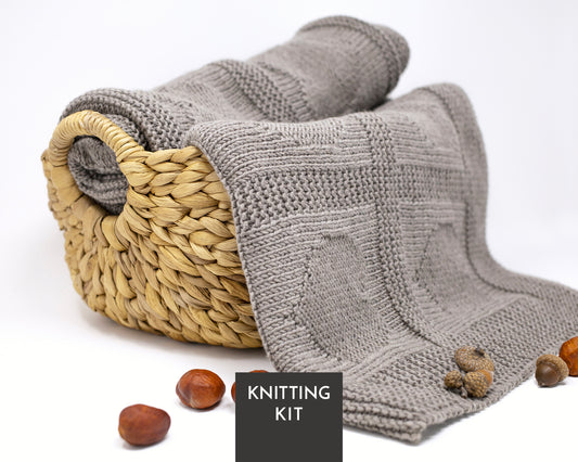 HERZEN Babydecke DIY Strickset mit Merinowolle DK Garn