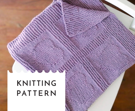 HEARTS Baby Blanket Knitting Pattern