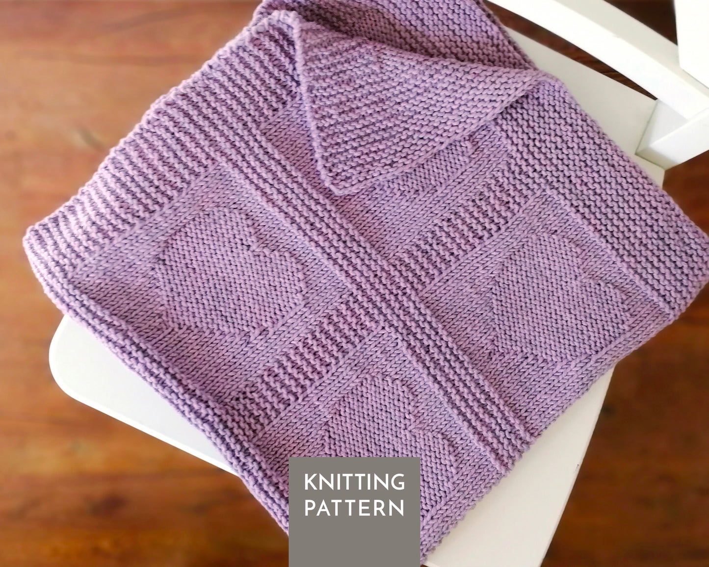 Strickmuster für Babydecken mit Herzen in 4 Größen