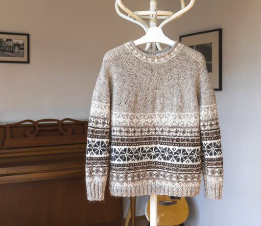 HELGA Hand-Knitted Icelandic Lopapeysa Sweater Size L — Ready To Wear