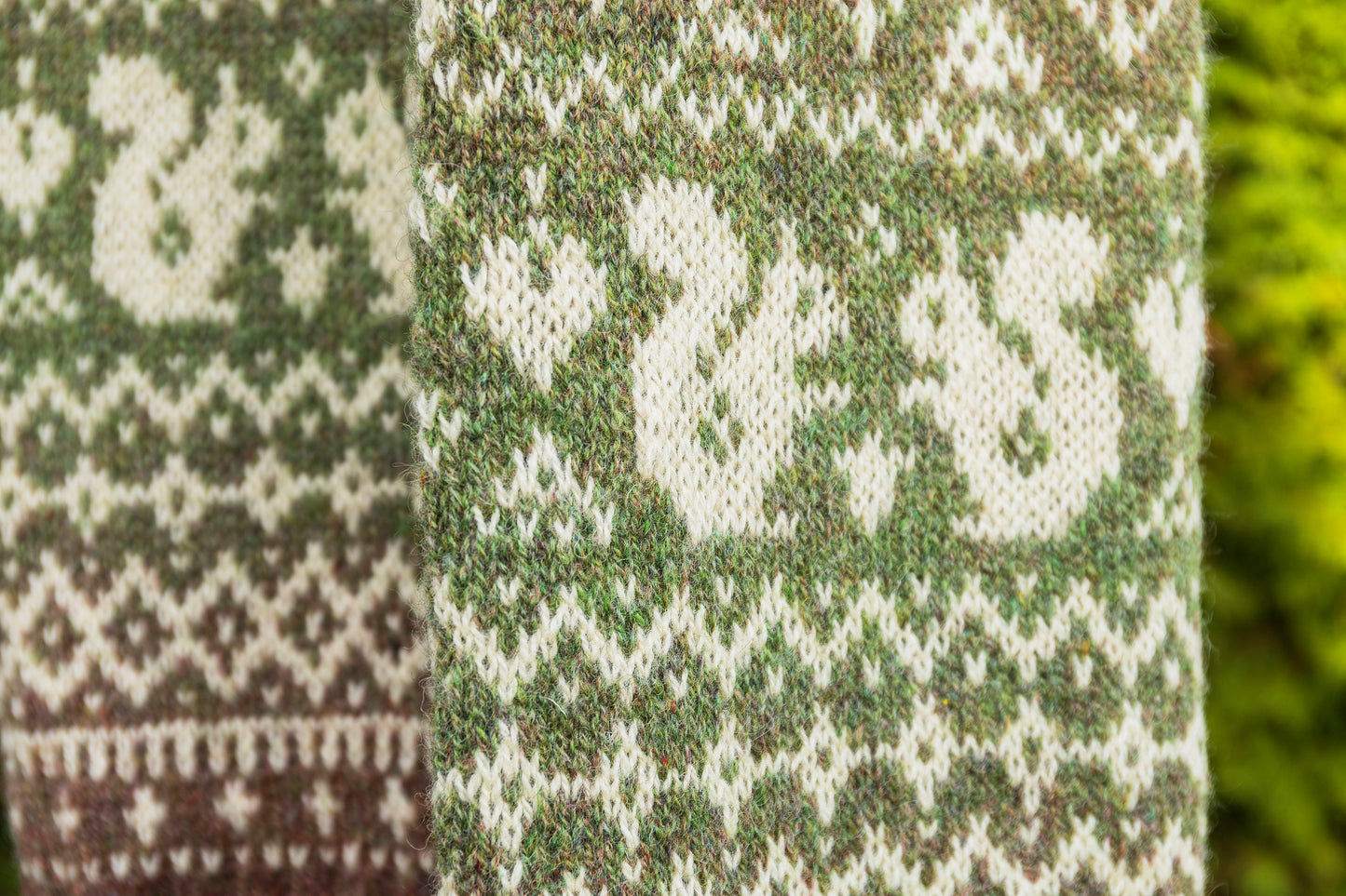 SONKA BUNNY Langer handgestrickter Fair Isle Schal — Sofort tragbar