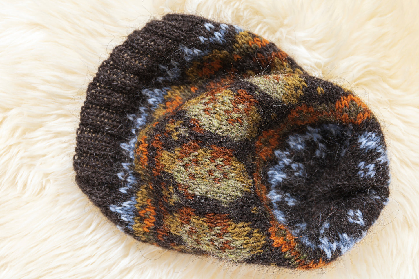 Close-up of a crown of Lofoten Cod Fish beanie hat