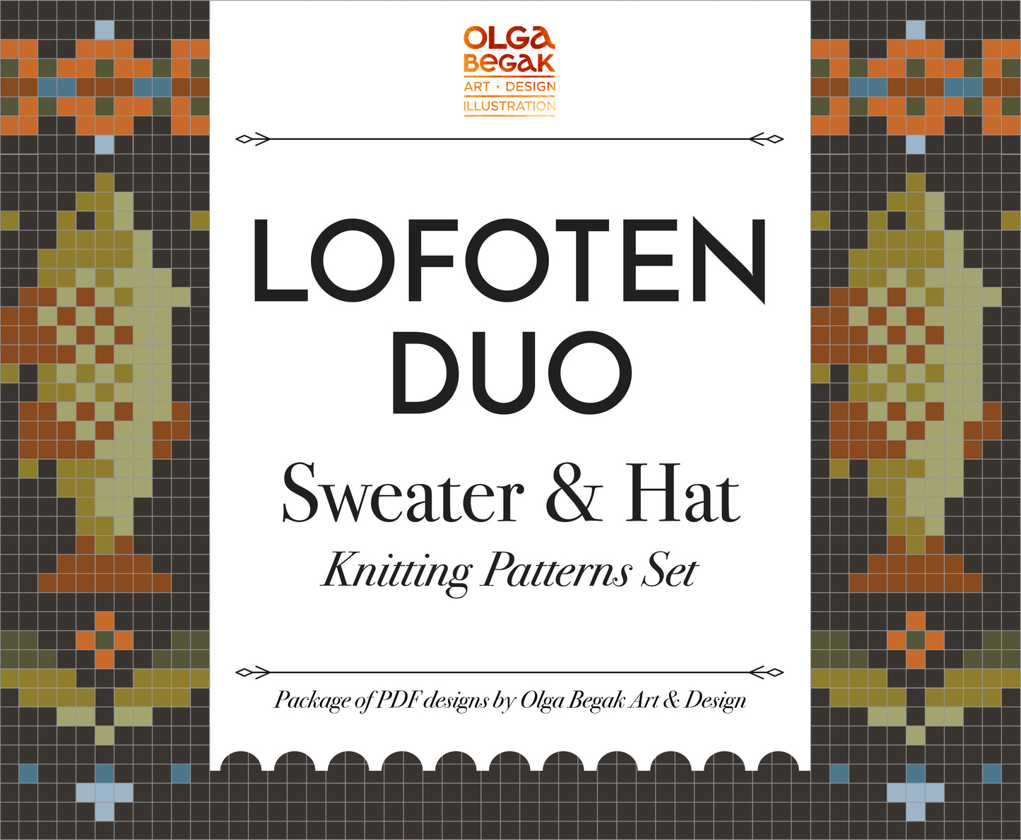 LOFOTEN DUO Icelandic Lopapeysa Sweater & Hat Knitting Patterns Set