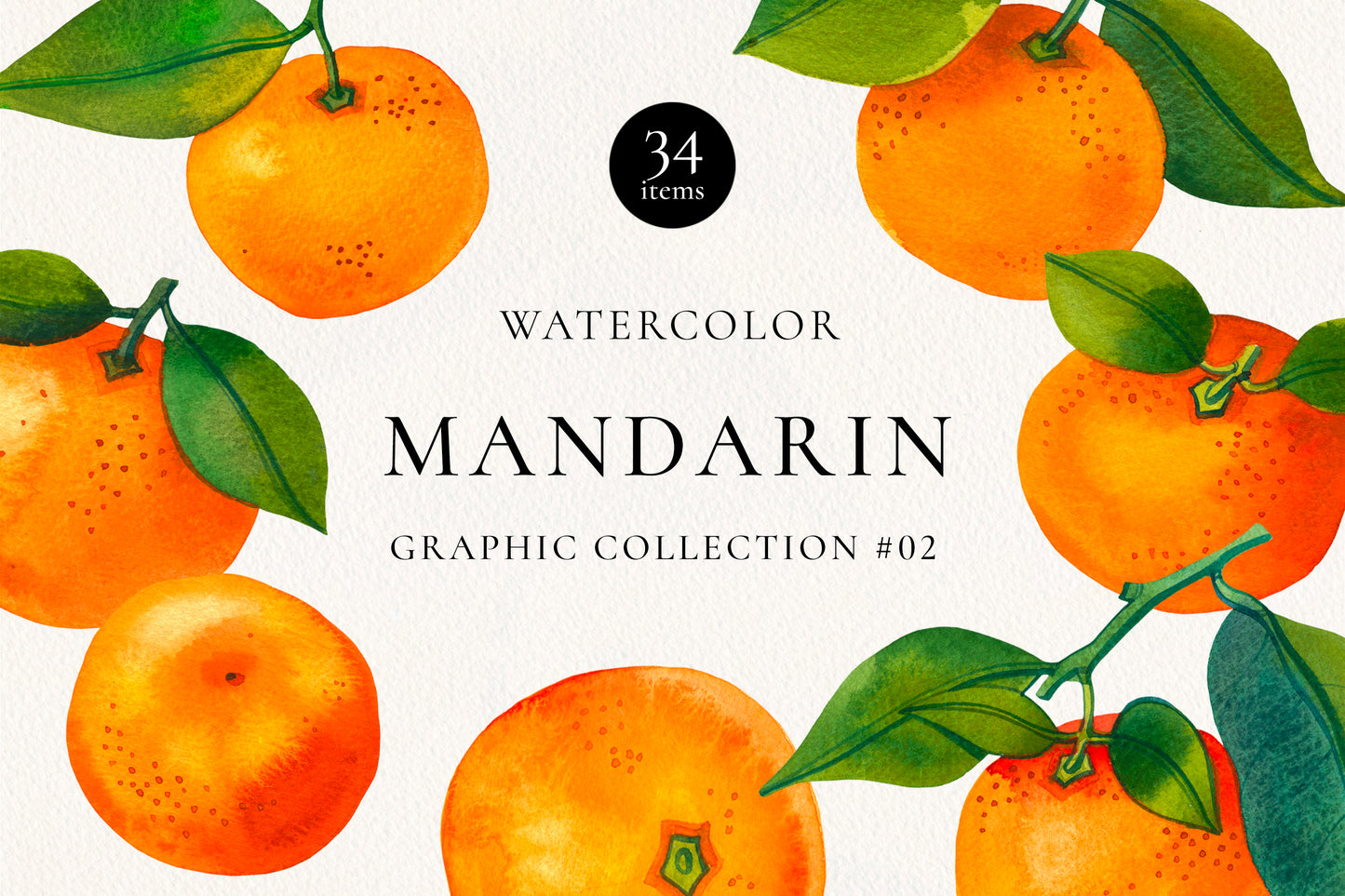 WATERCOLOR MANDARIN Graphic Collection #02
