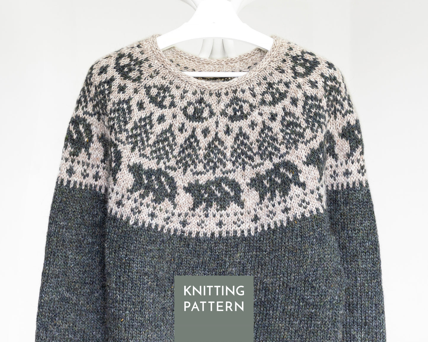 Mishka The Bear Icelandic Lopapeysa Sweater Knitting Pattern • Woodland Yoke Pullover (PDF)