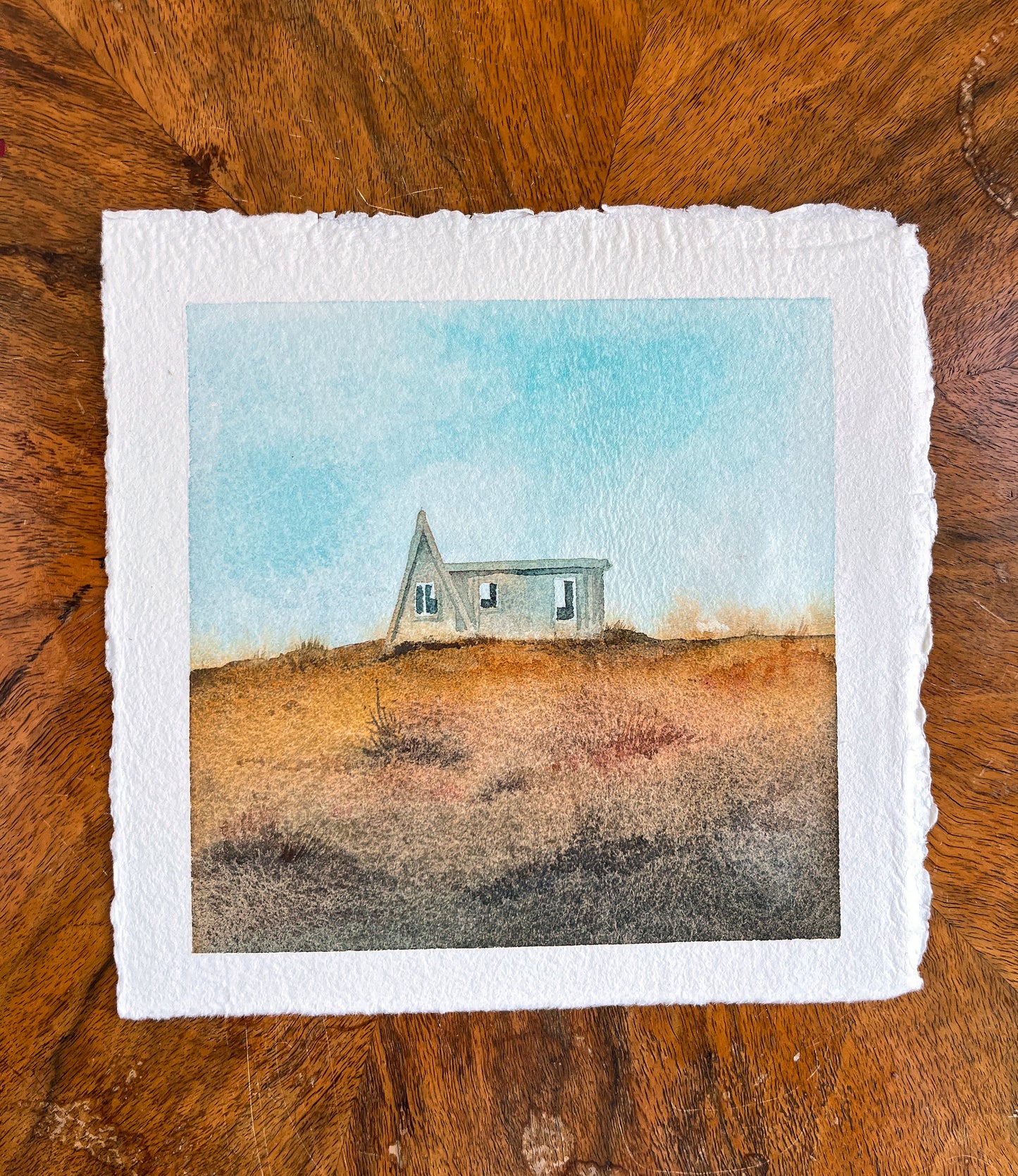 A-Frame Cottage on the Hill • Nordic Landscape Watercolor Giclée Art Prints (QP02)