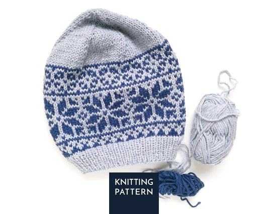Nordic Stars Hat Knitting Pattern • Fair Isle Style Beanie (PDF)