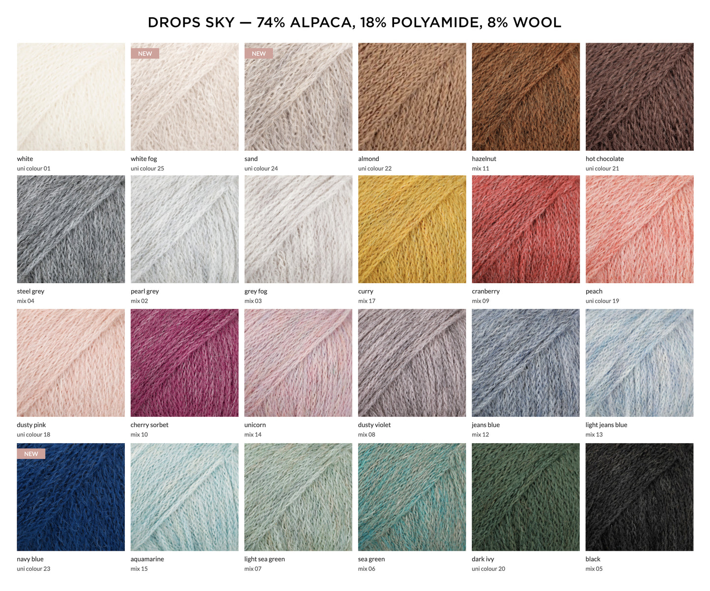 alpaca wool color chart