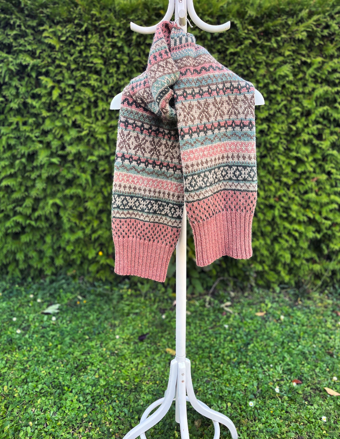 ROHUKÜLA Long Hand-Knitted Fair Isle Alpaca Scarf