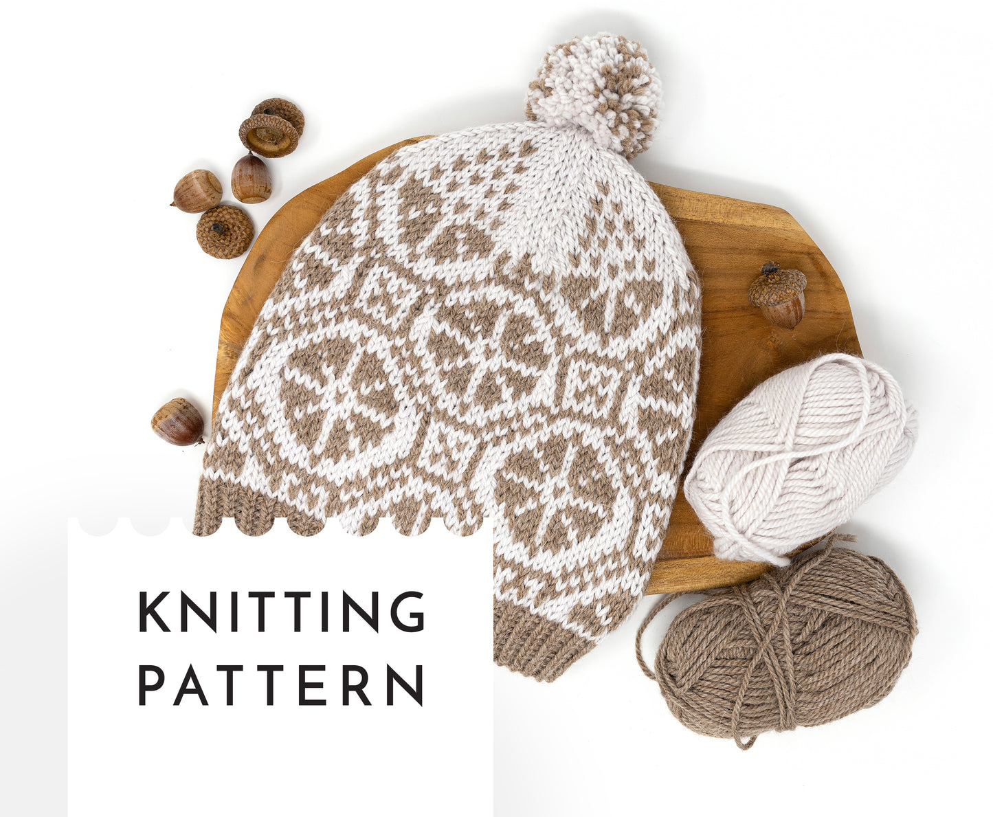 Fair Isle Pom-Pom Hat Knitting Pattern PDF • Ratas Bobble Hat Design