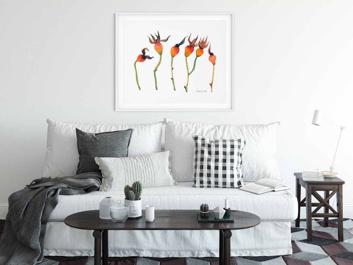 ROSE HIPS Watercolor Painting Giclée Print #W02