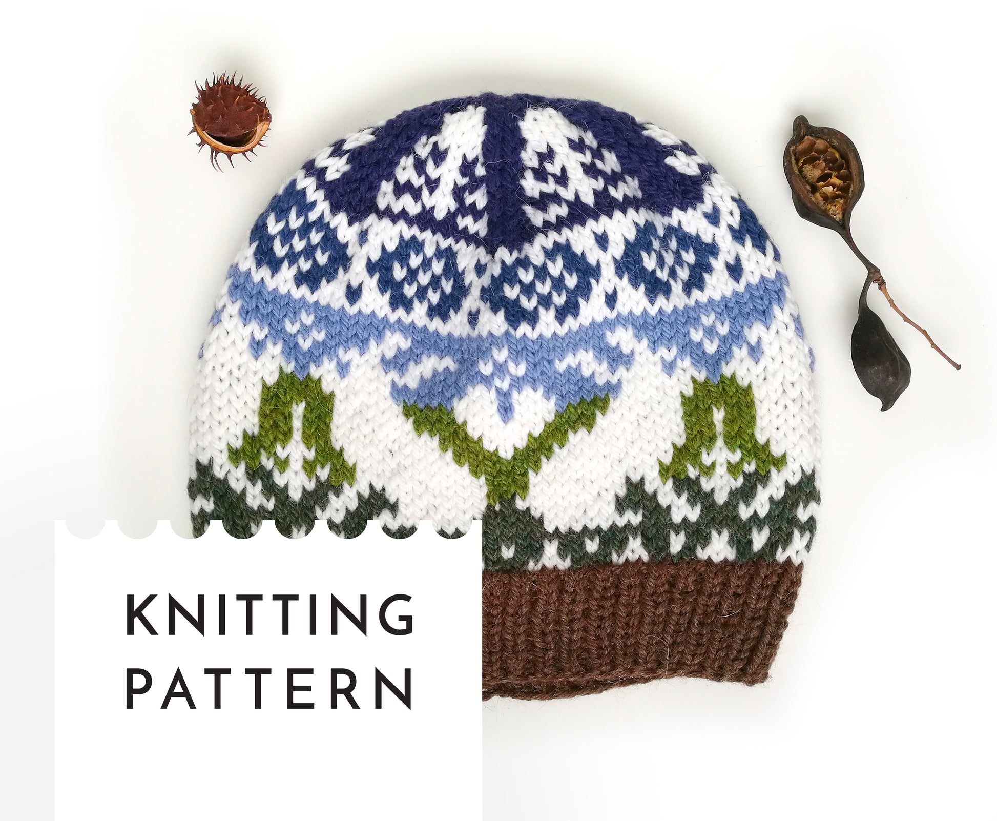 Fair Isle knitted beanie hat in Bunny Rabbit pattern design