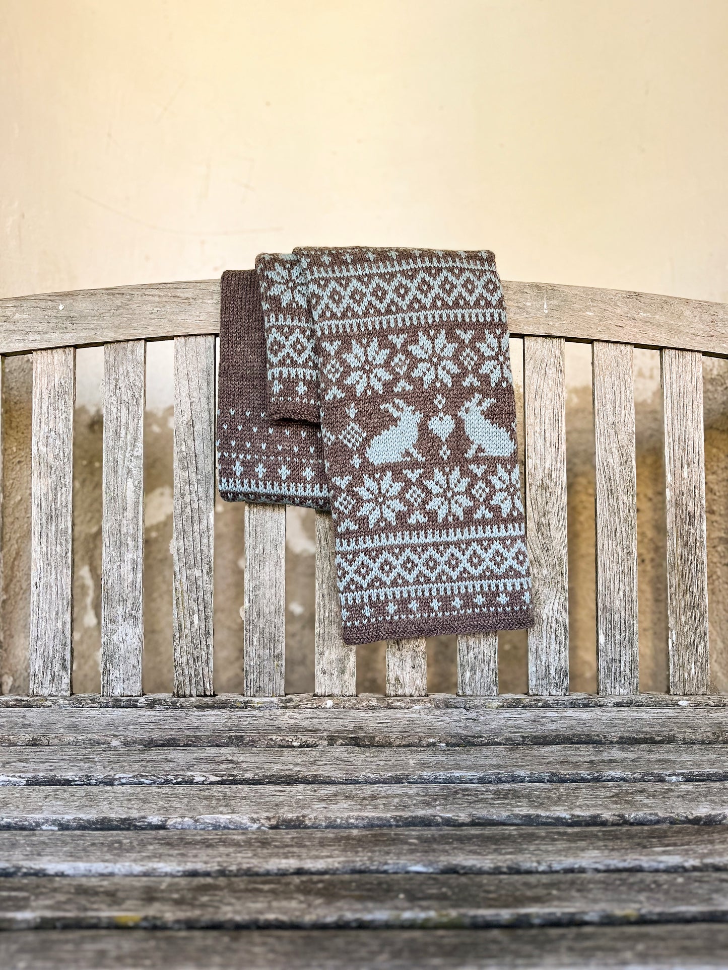 SONKA Bunny Fair Isle Schal DIY Strickset mit Wollgarn