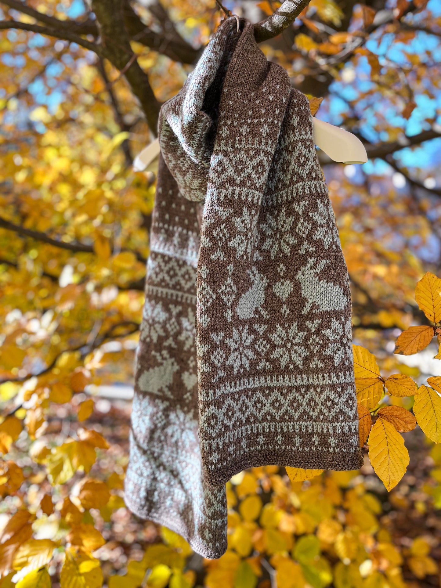SONKA Bunny Fair Isle Schal DIY Strickset mit Wollgarn