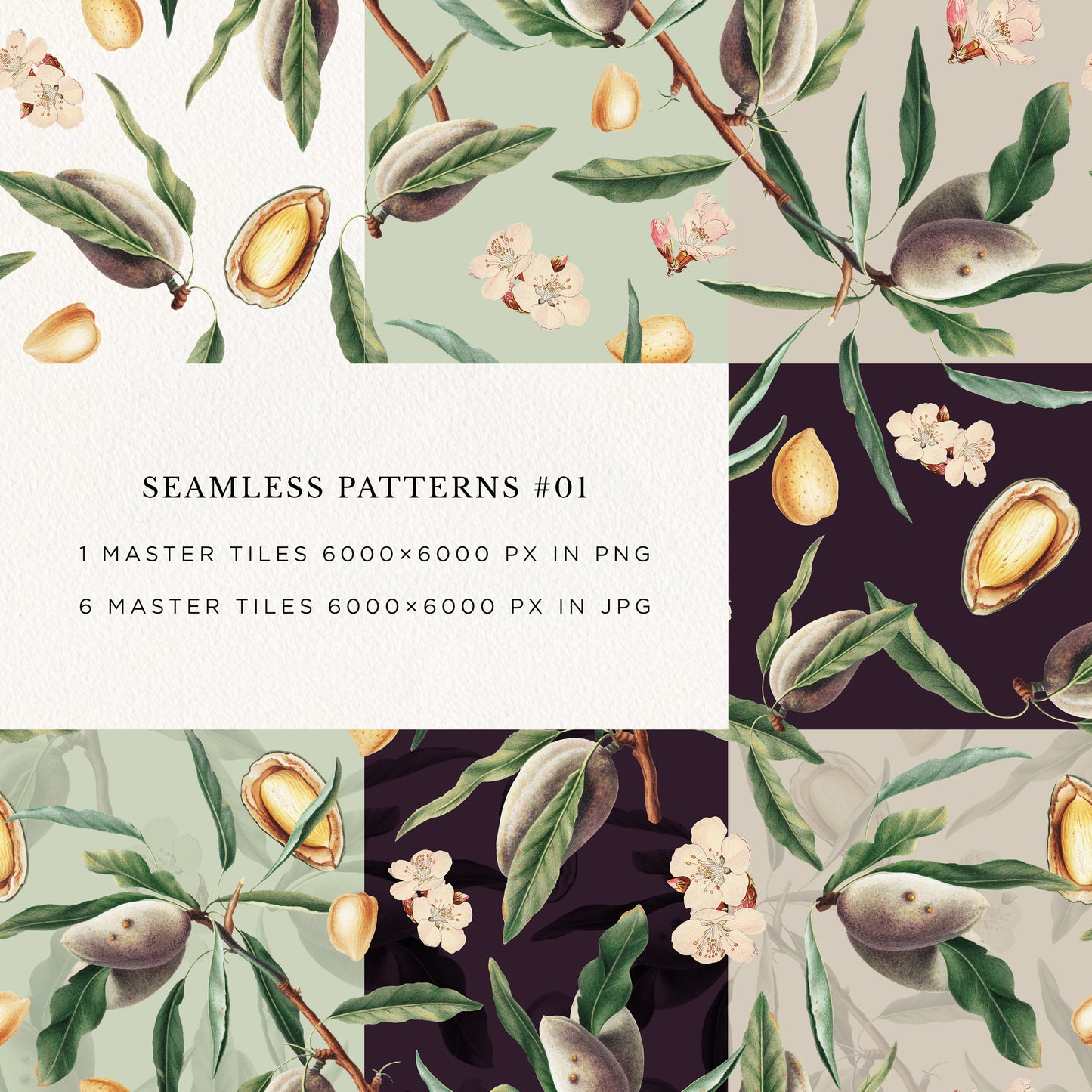VINTAGE ALMOND Patterns and Elements
