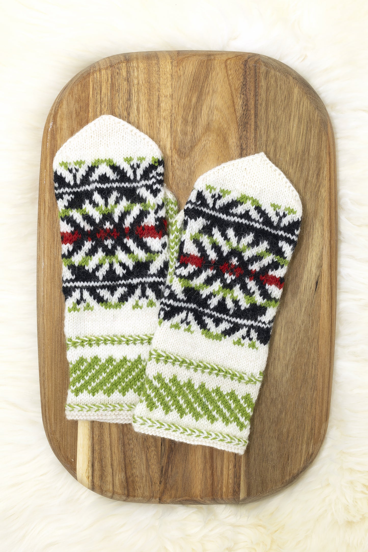 SCHNEEFLOCKEN Handgestrickte Alpaka-Kapuze — Sofort tragbar