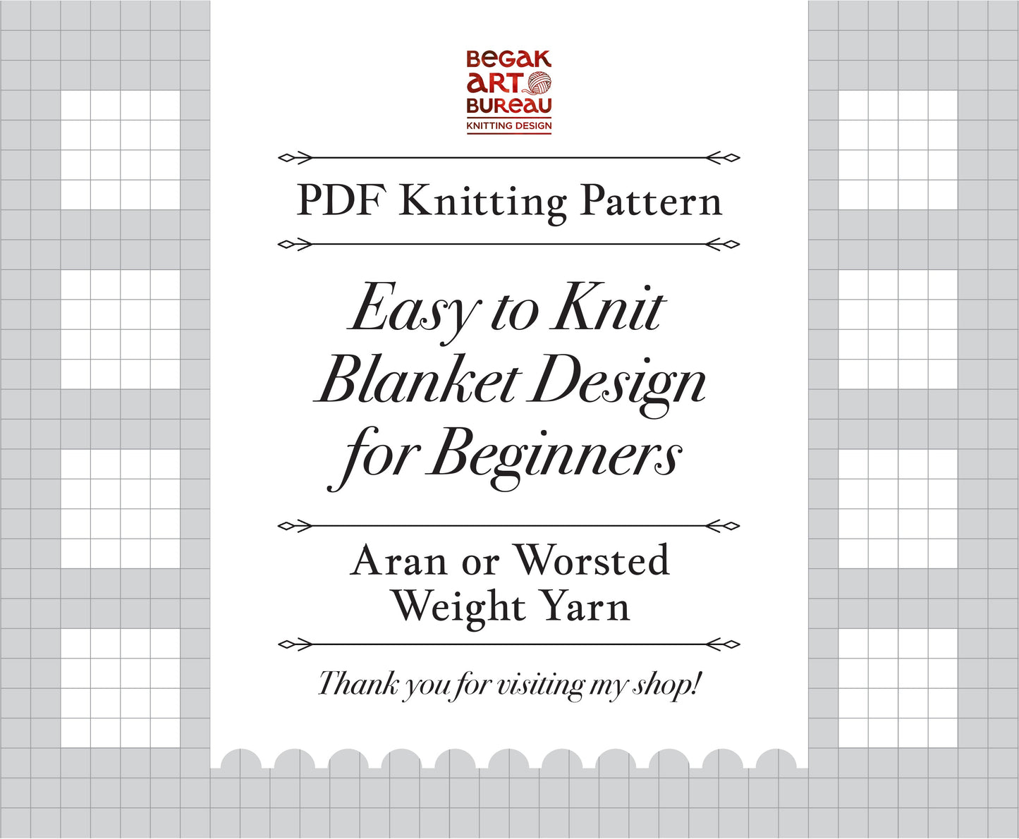 Promotional graphic for baby blanket knitting patterns by Olga Begak