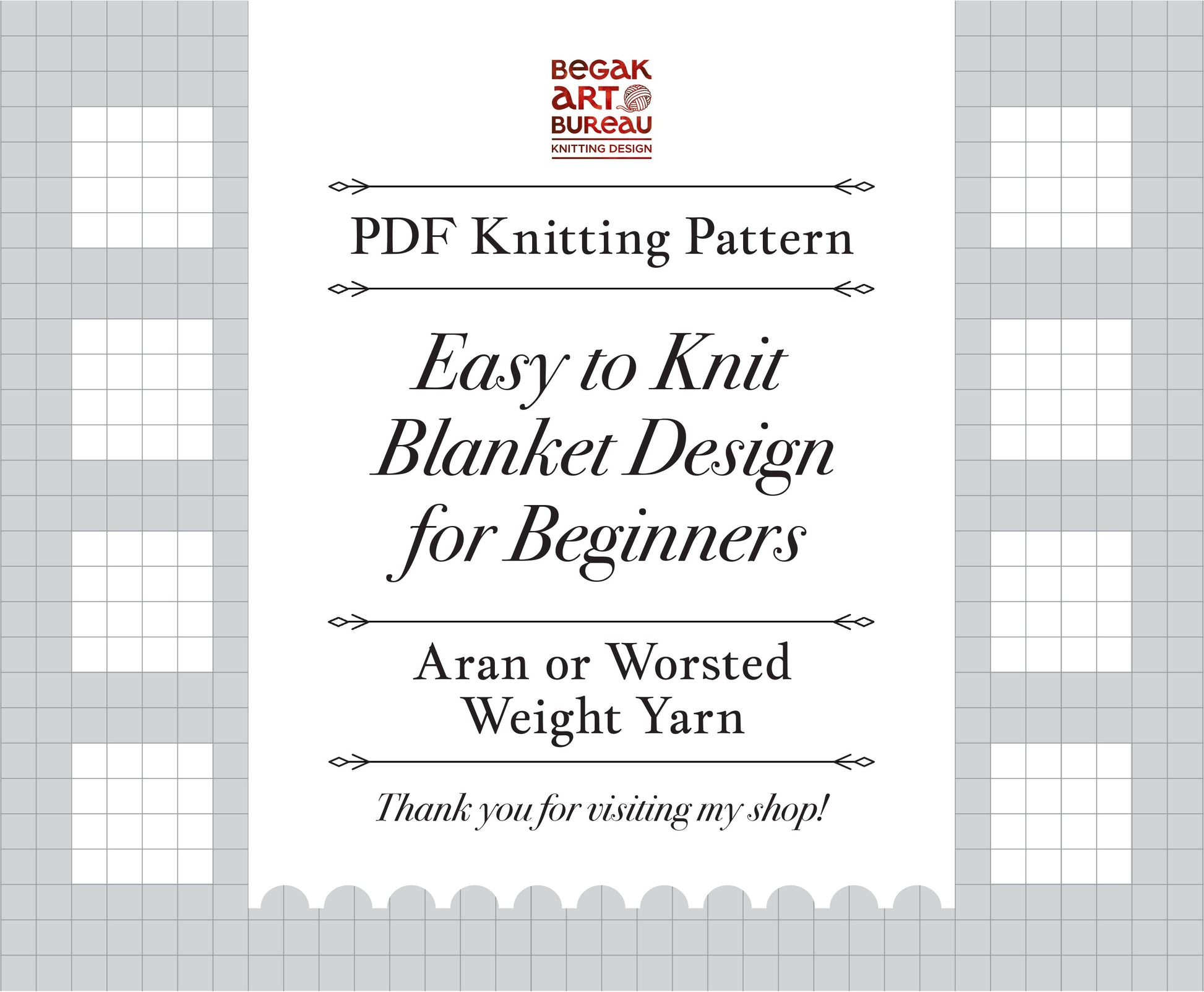 Promotional graphic for baby blanket knitting patterns by Olga Begak