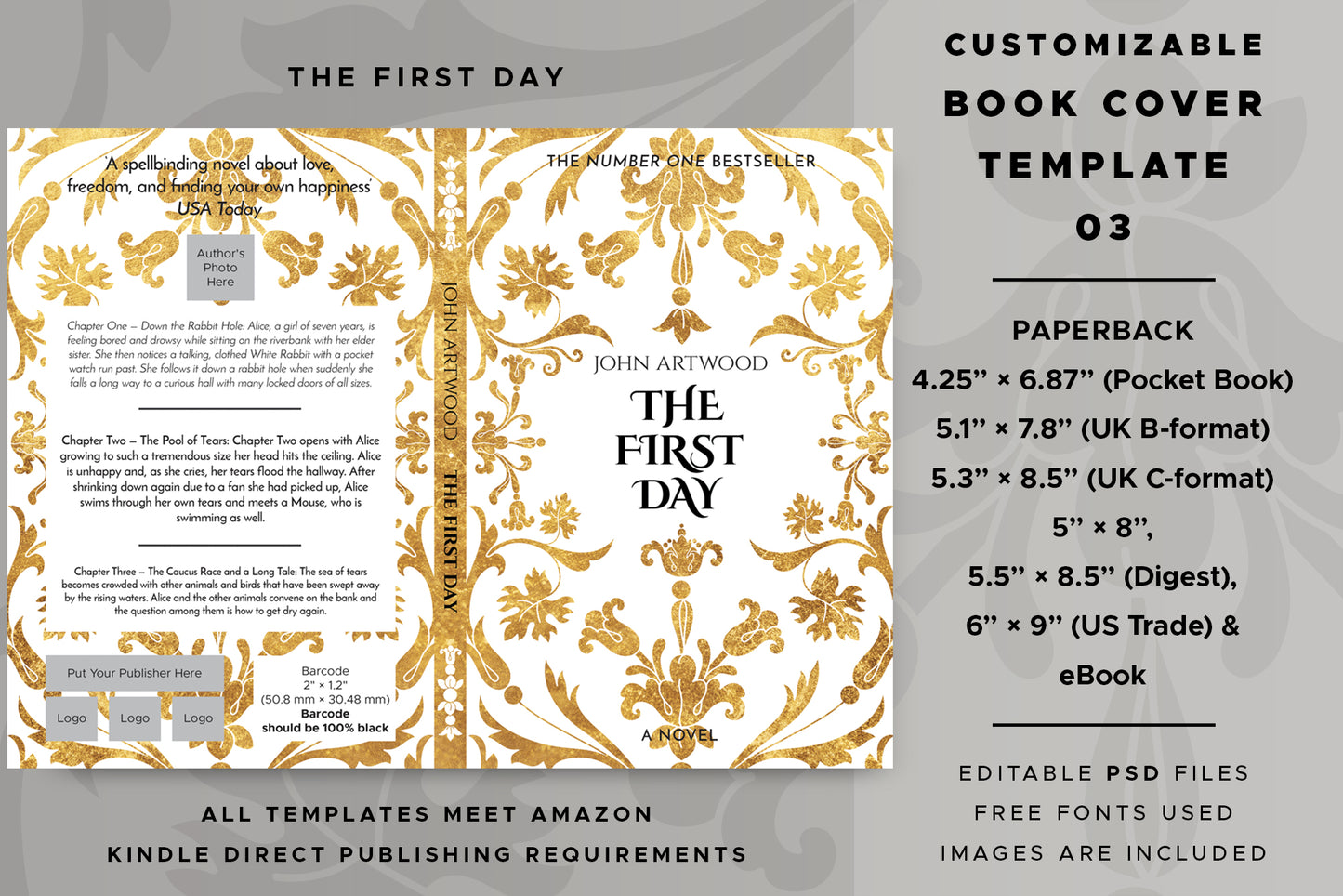 Book cover template No. 03 promotional graphic
