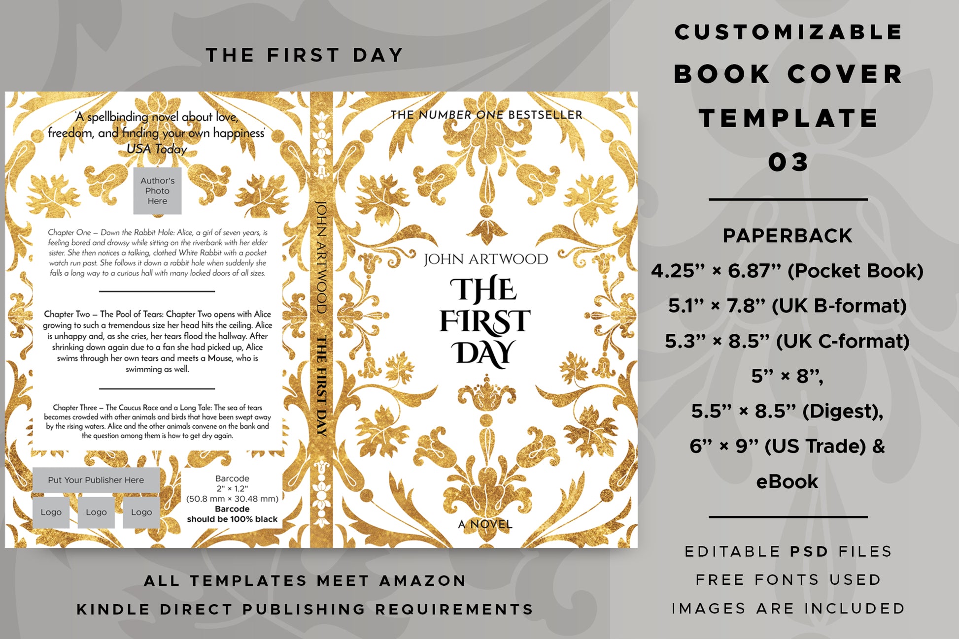Book cover template No. 03 promotional graphic