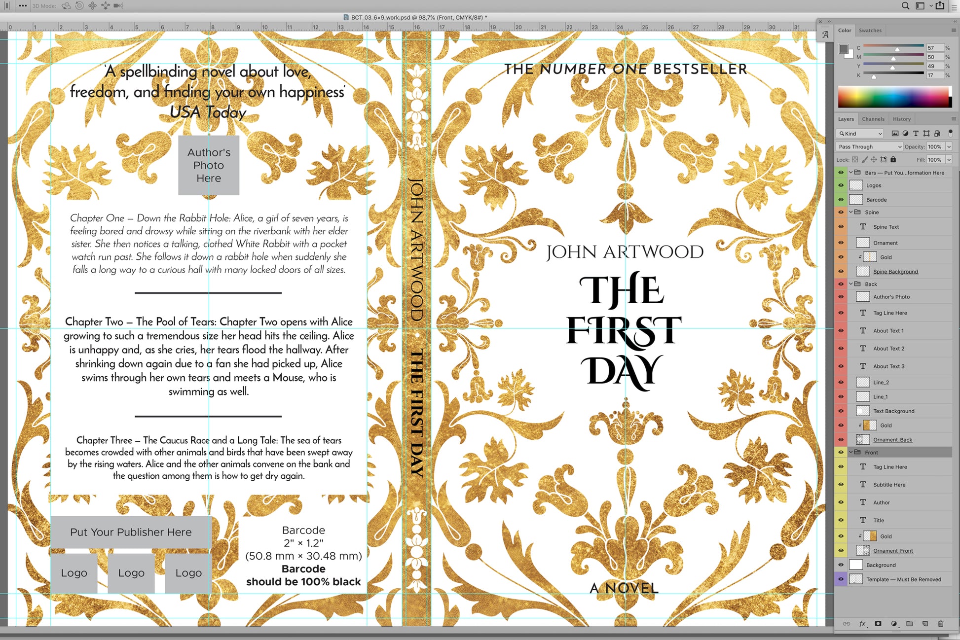 Book cover template No. 03 PSD preview