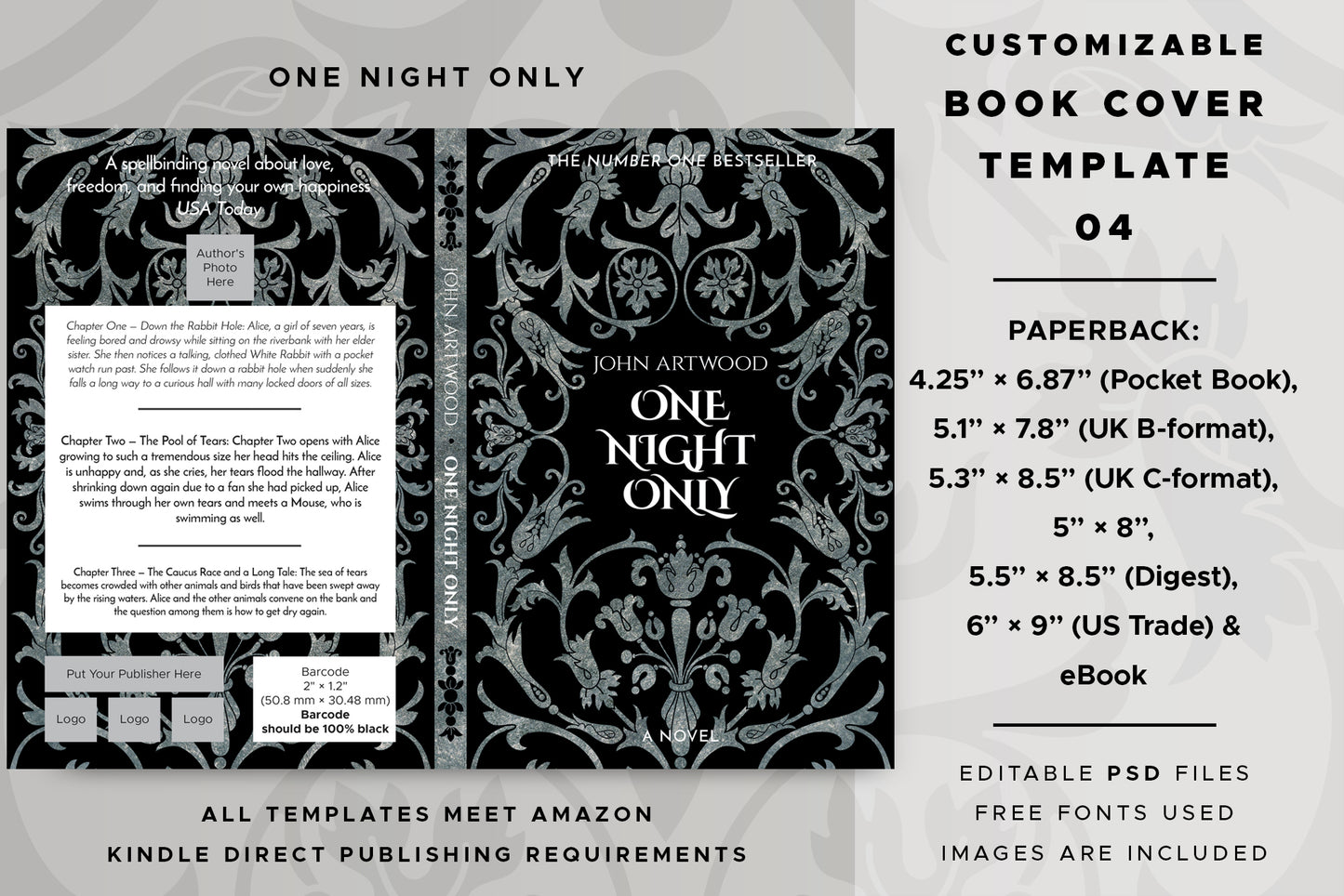 Book cover template No. 04 promotional graphic