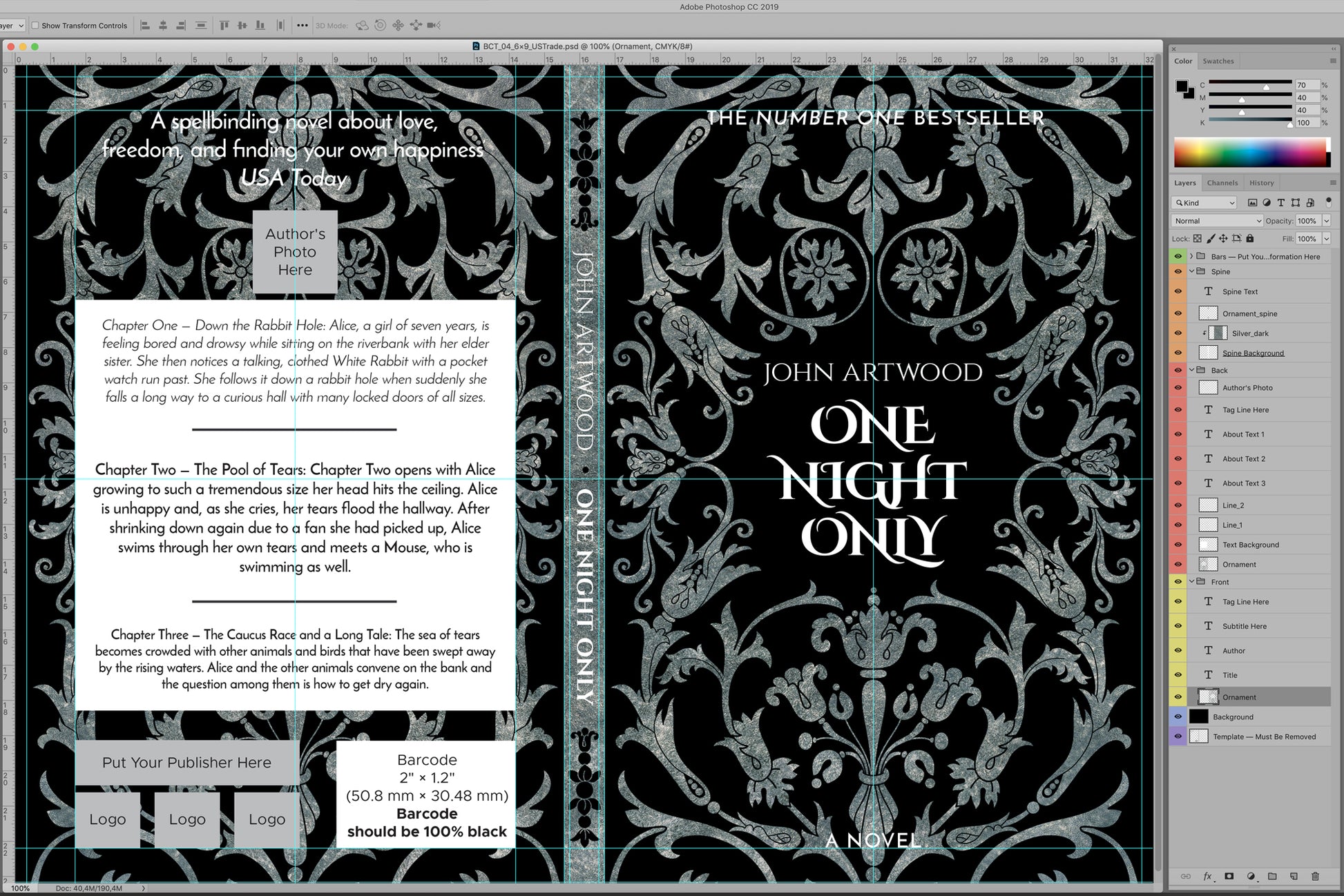 Book cover template No. 04 PSD preview
