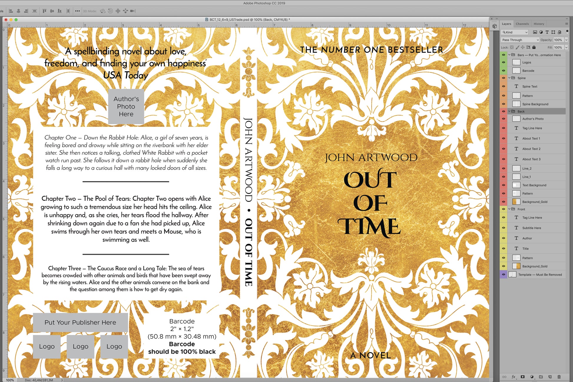 Book cover template No. 05 PSD preview