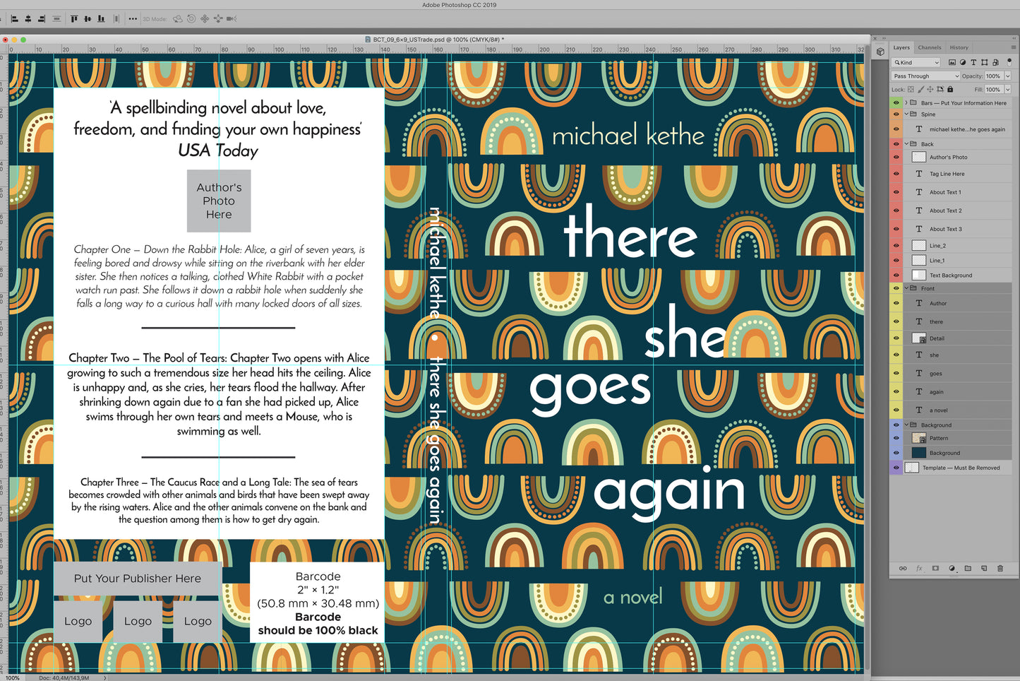 Book cover template No. 09 PSD preview.