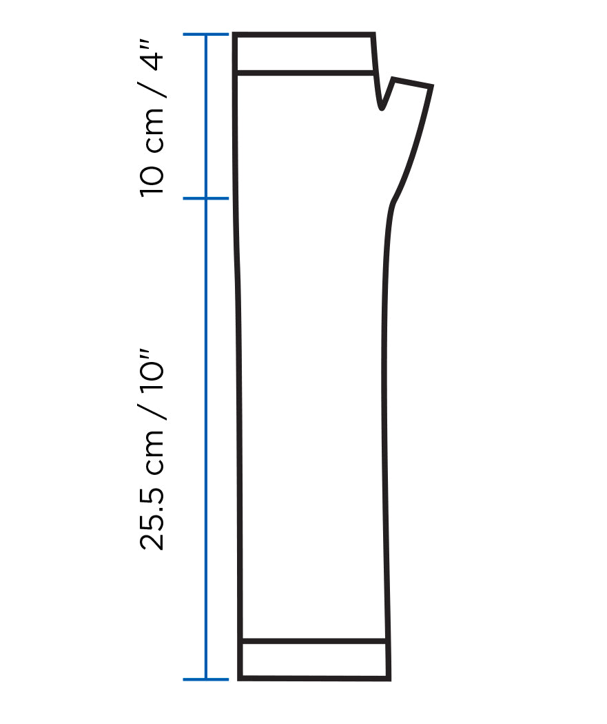 Infographic of a fingerless gloves measurements