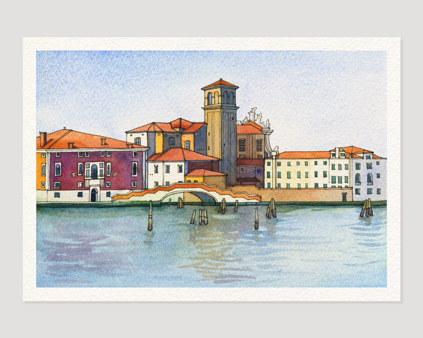 Venice Fondamenta Nova watercolor and ink artwork